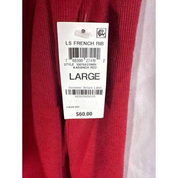 Club Room Mens Solid Classic French Rib Quarter-Zip Sweater, Red, Size L, NWT - Picture 4 of 5